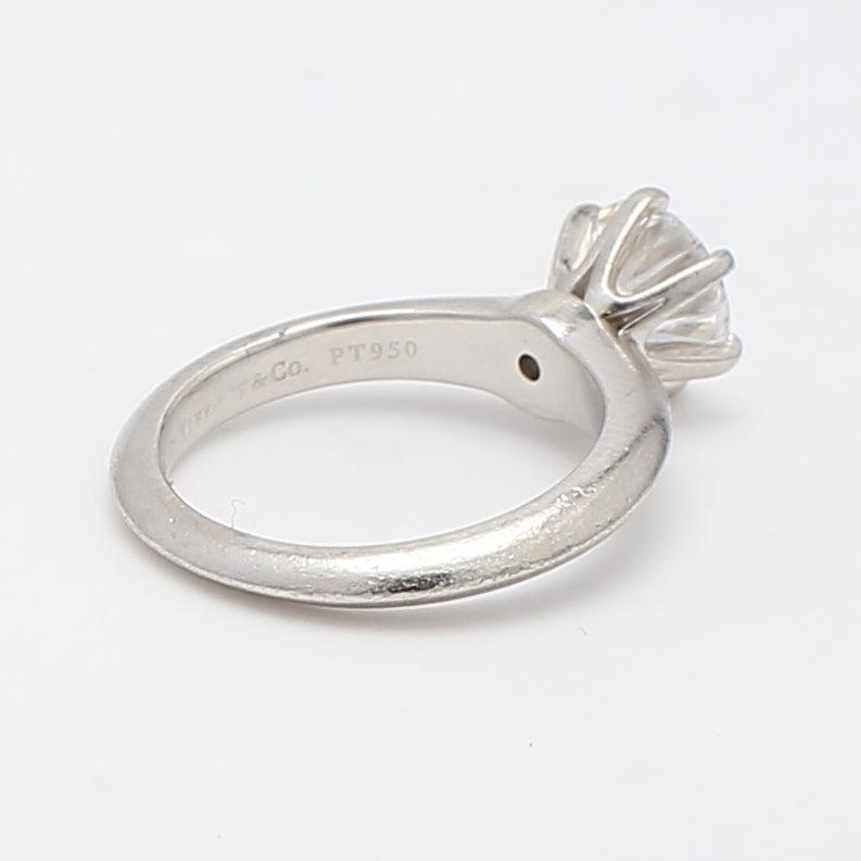 Tiffany and Co 1.04 Carat Round Brilliant Diamond Platinum Engagement Ring