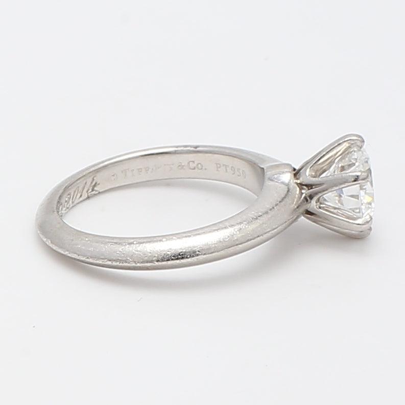 Tiffany and Co 1.04 Carat Round Brilliant Diamond Platinum Engagement Ring