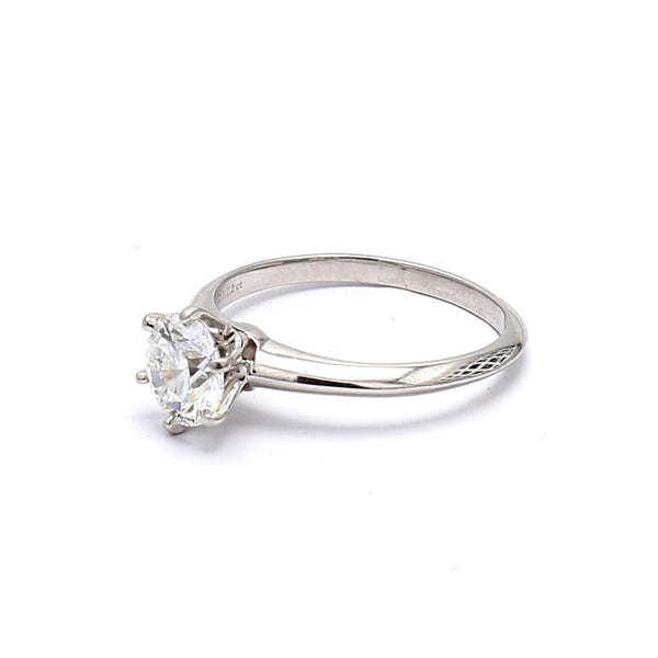 Tiffany and Co 1.12 Carat Round Brilliant E-VS1 Diamond Platinum Engagement Ring