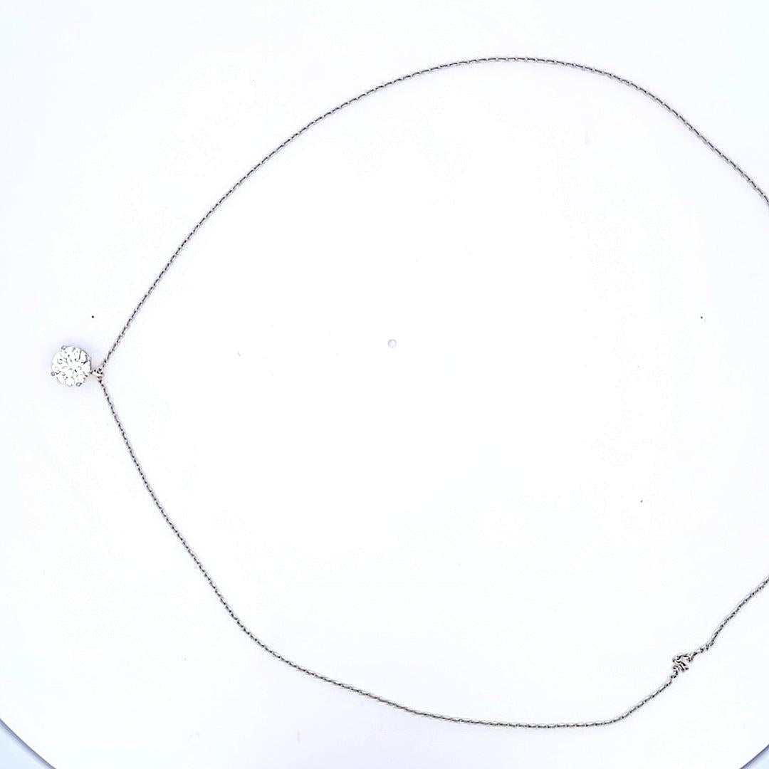 Tiffany and Co 1.12 Carat Round Brilliant Diamond Platinum Pendant Necklace