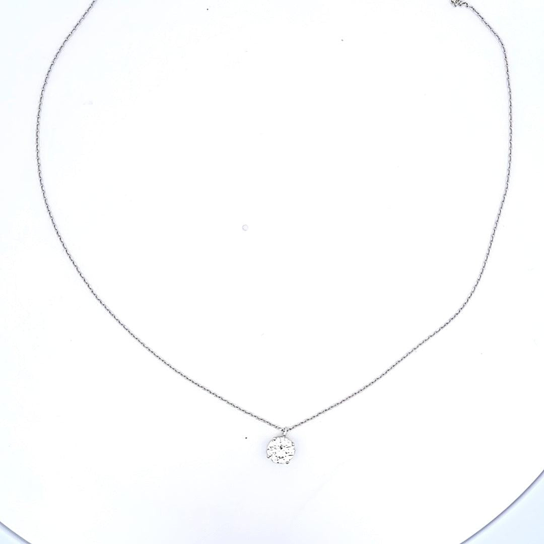 Tiffany and Co 1.12 Carat Round Brilliant Diamond Platinum Pendant Necklace