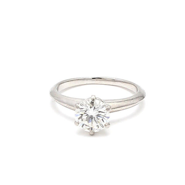 Tiffany and Co 1.25 Carat Round Brilliant H-VS1 Platinum Engagement Ring