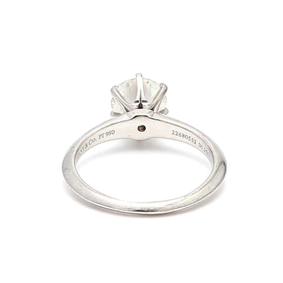 Tiffany and Co 1.25 Carat Round Brilliant H-VS1 Platinum Engagement Ring