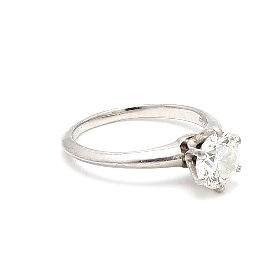 Tiffany and Co 1.25 Carat Round Brilliant H-VS1 Platinum Engagement Ring
