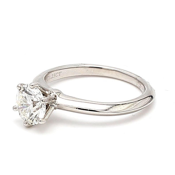 Tiffany and Co 1.25 Carat Round Brilliant Diamond Platinum Engagement Ring