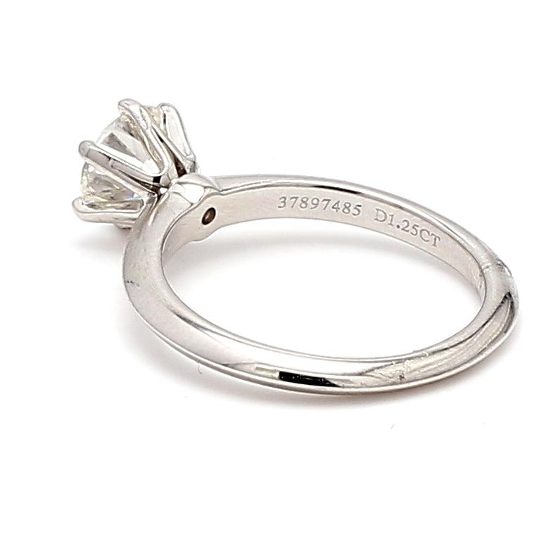 Tiffany and Co 1.25 Carat Round Brilliant Diamond Platinum Engagement Ring