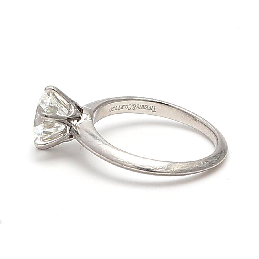 Tiffany and Co 2.01 Carat Round Brilliant Shape Diamond Platinum Engagement Ring
