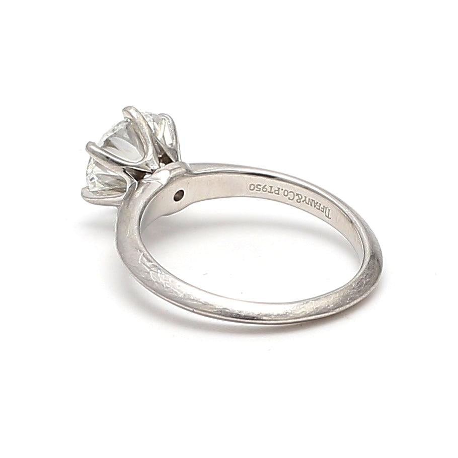 Tiffany and Co 2.01 Carat Round Brilliant Shape Diamond Platinum Engagement Ring