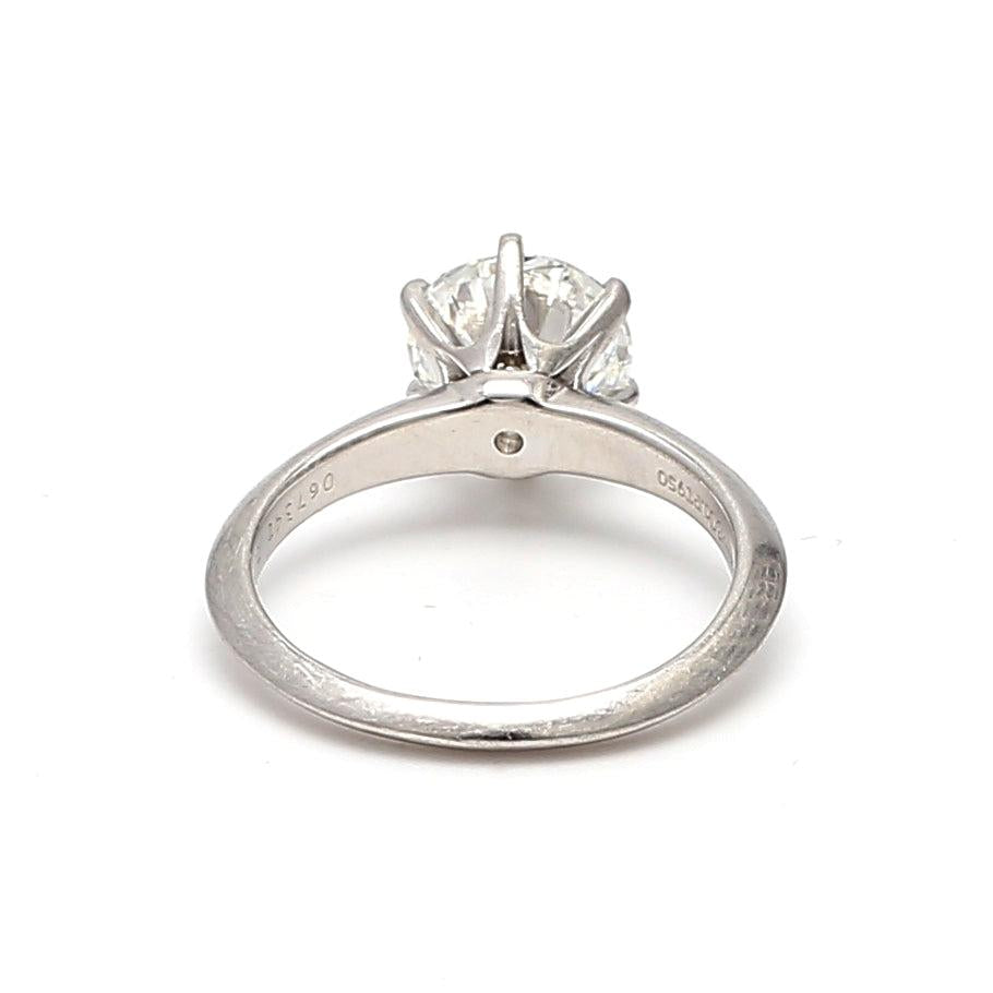Tiffany and Co 2.01 Carat Round Brilliant Shape Diamond Platinum Engagement Ring