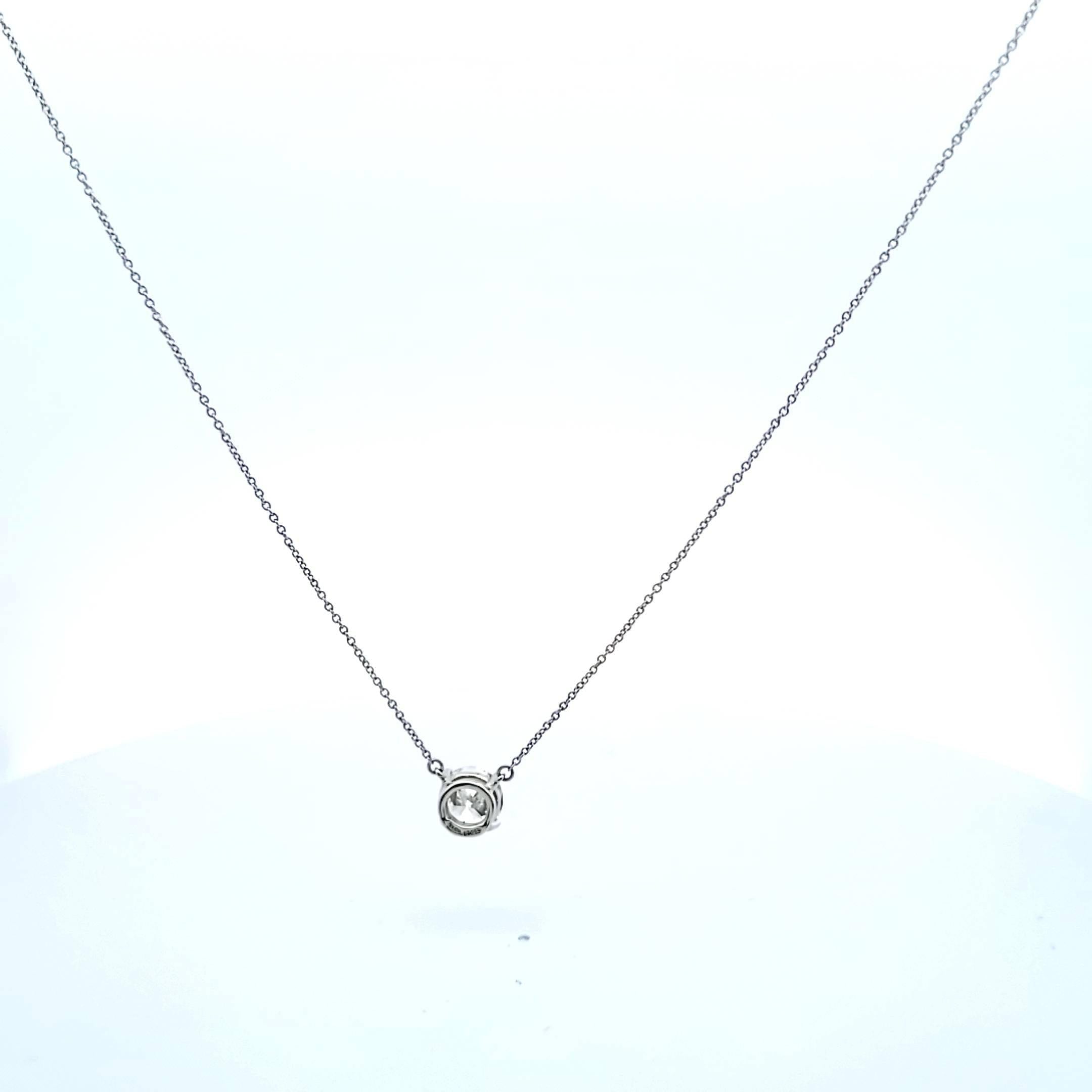Tiffany and Co 2.08 Carat Round Brilliant Shape H-VS1 Diamond Platinum Pendant