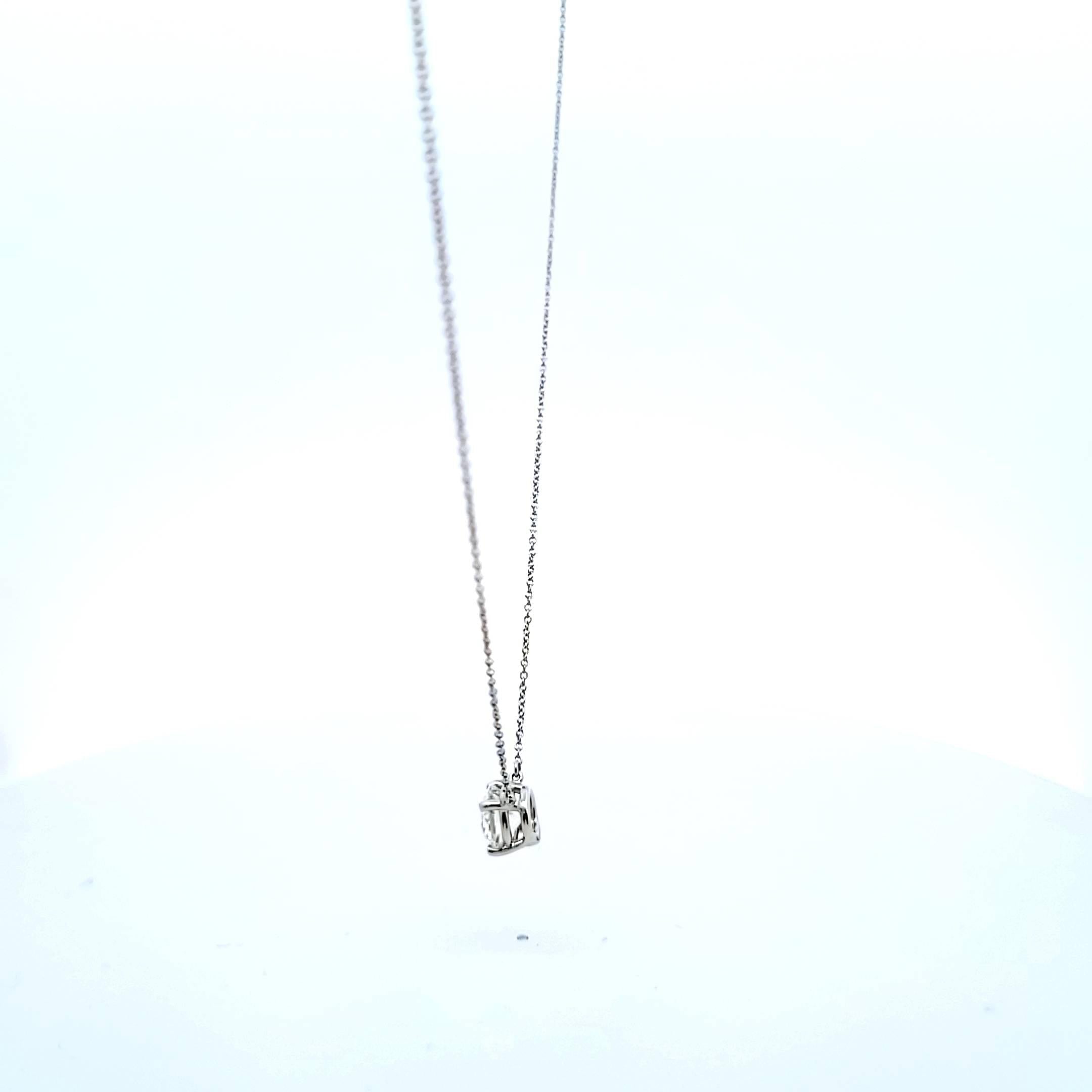 Tiffany and Co 2.08 Carat Round Brilliant Shape H-VS1 Diamond Platinum Pendant