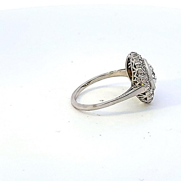 Vintage 2.22 Carat Round Brilliant F-IF Diamond Platinum Halo Ring