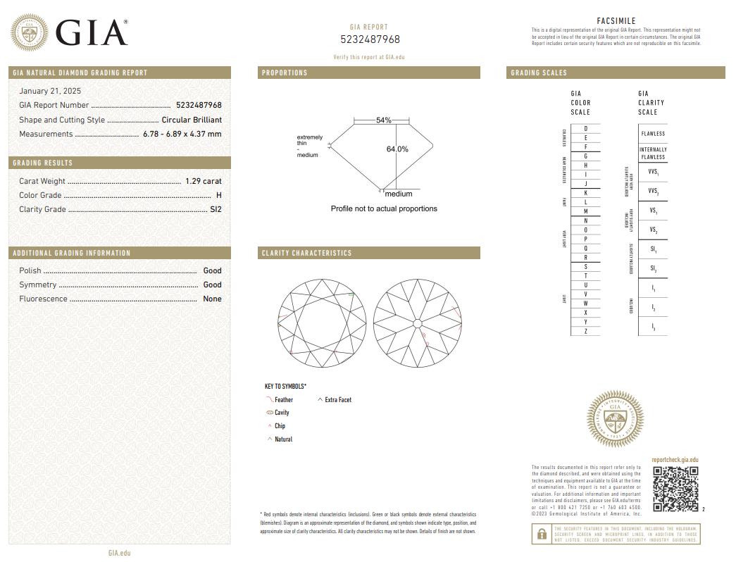 Platinum Three-Stone Ring with 3.81ct Circular Brilliant Diamonds H SI2 GIA