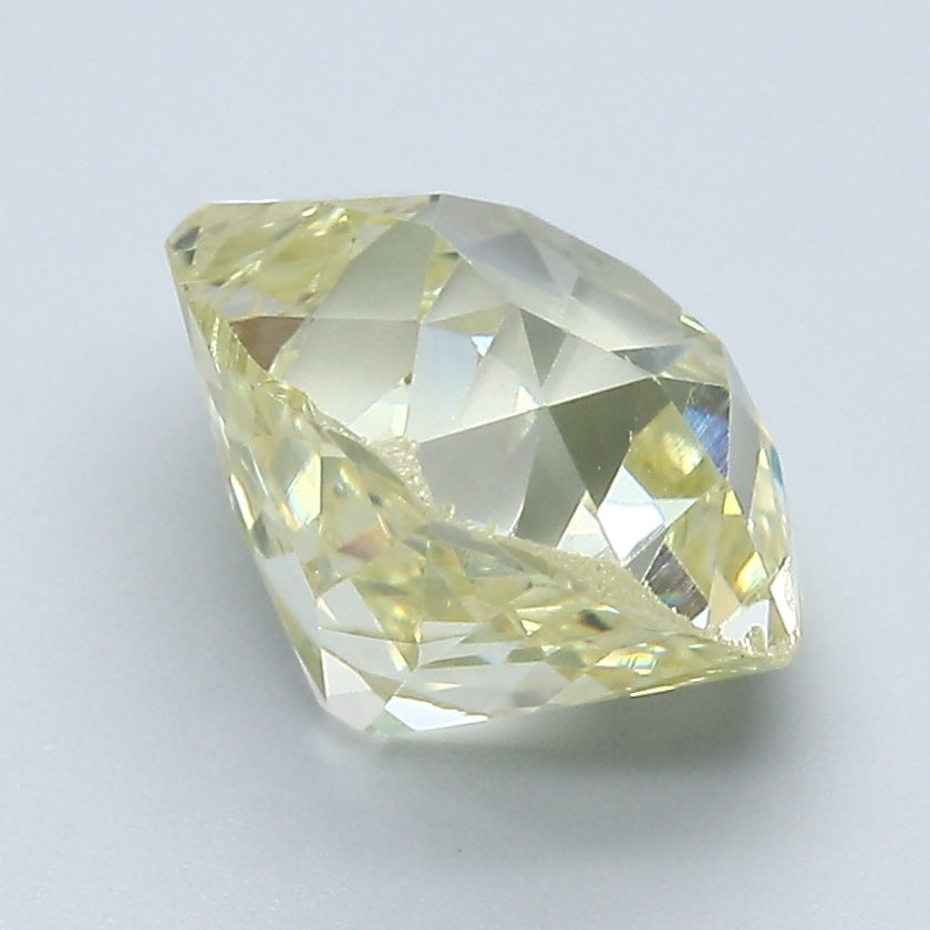 4.31 Carat Old Miner Cut Diamond color Fancy Light  Yellow Clarity SI2