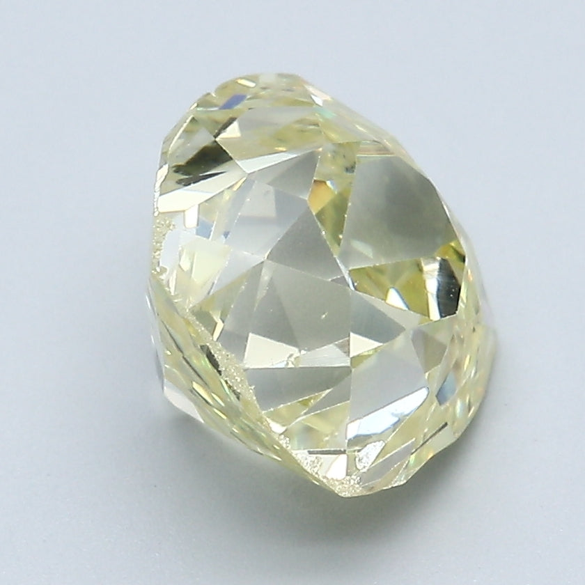 4.31 Carat Old Miner Cut Diamond color Fancy Light  Yellow Clarity SI2