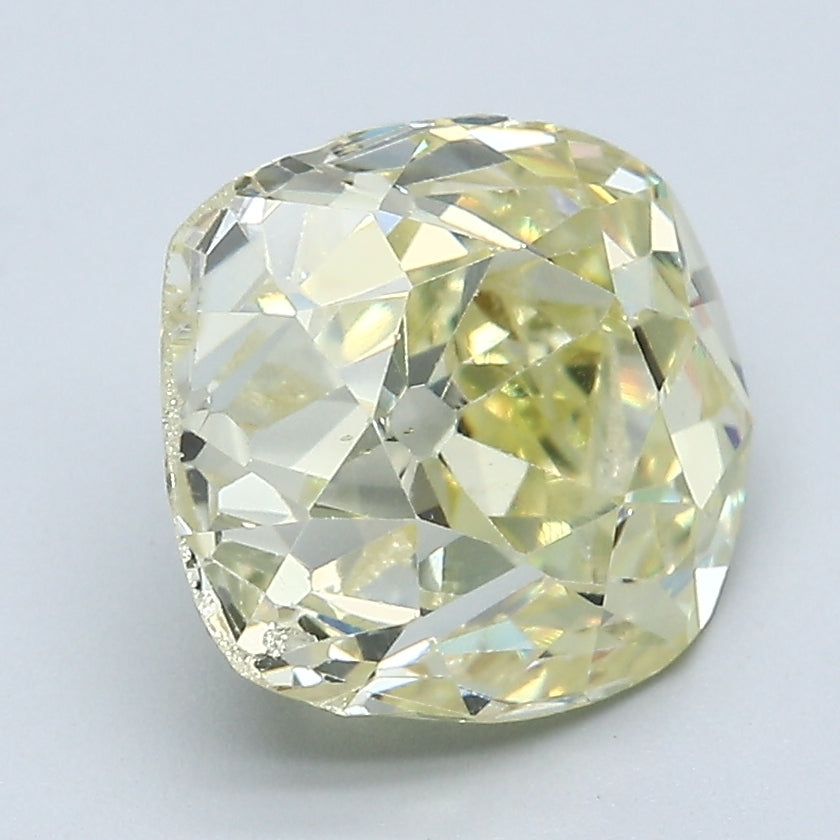 4.31 Carat Old Miner Cut Diamond color Fancy Light  Yellow Clarity SI2