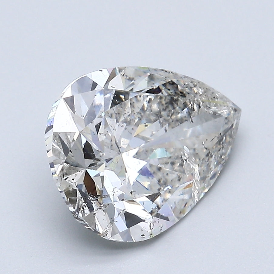3.12 Carat Pear Shape Diamond color H Clarity I2