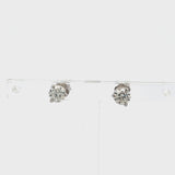 0.64 Carat Round Brilliant E SI1 Diamond 14 Karat White Gold Stud Earrings