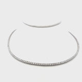 4.87 Carat Round Brilliant G VS1 Diamond 14 Karat White Gold Riviera Necklace