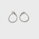 0.40 Carat Round Brilliant G VS1 Diamond 14 Karat White Gold Hoop Earrings