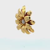 0.10 Carat Round Brilliant G SI1 Diamond 18 Karat Yellow Gold Pin Brooch