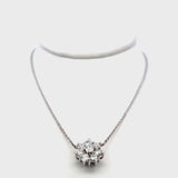 0.80 Carat Round Brilliant G VS1 Diamond 18 Karat White Gold Pendant Necklace