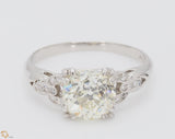 2.00 Carat Circular Brilliant Shape N-SI2 Diamond Platinum Engagement Ring