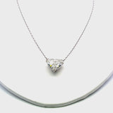 10.67 Carat Heart Shape H I1 Diamond 18 Karat White Gold Pendant Necklace