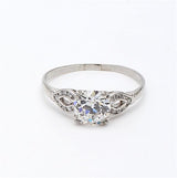 1.54 Carat Old European Cut J SI1 and Diamond Platinum Engagement Ring