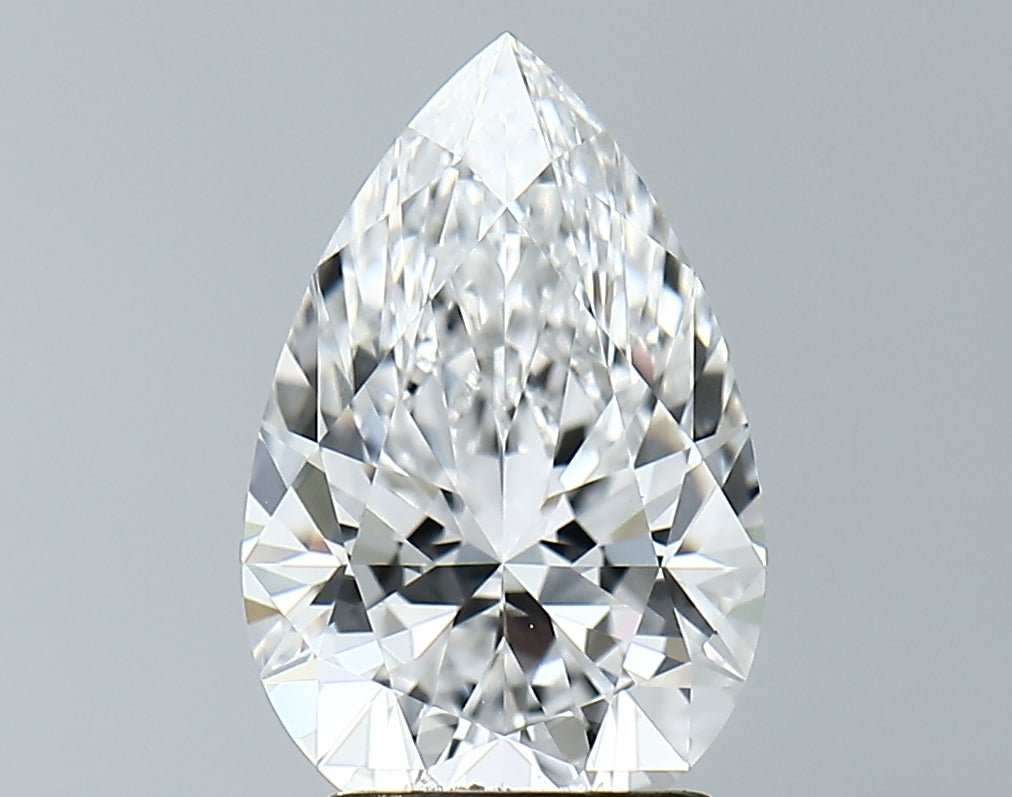 Lab-Grown 2.64 Carat Pear Shape Diamond color E Clarity VVS2 With GIA Certificate, precious stones, engagement diamonds