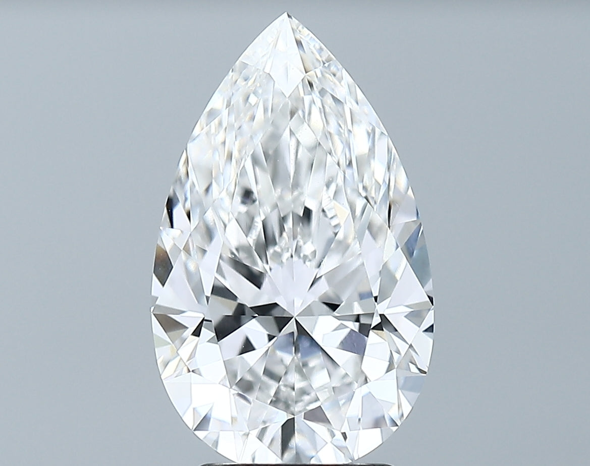 Lab-Grown 3.03 Carat Pear Shape Diamond color E Clarity VVS2 With GIA Certificate, precious stones, engagement diamonds