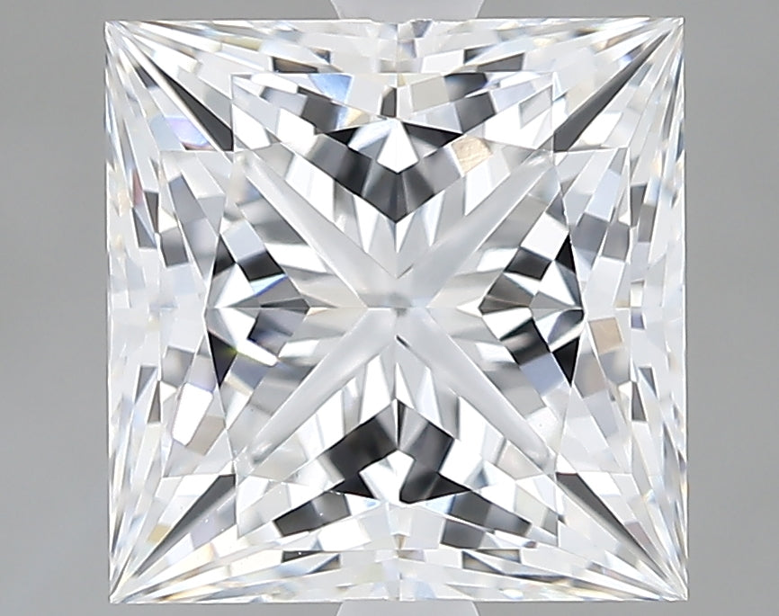 Lab-Grown 3.43 Carat Princess Cut Diamond color E Clarity VVS2 With GIA Certificate, precious stones, engagement diamonds