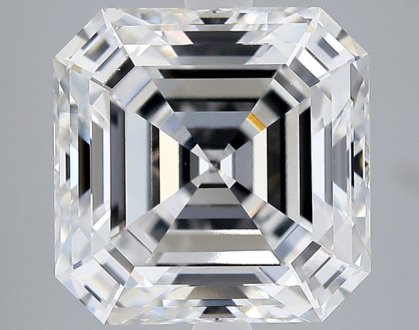 Lab-Grown 5.37 Carat Asscher Cut Diamond color E Clarity VVS2, precious stones, engagement diamonds