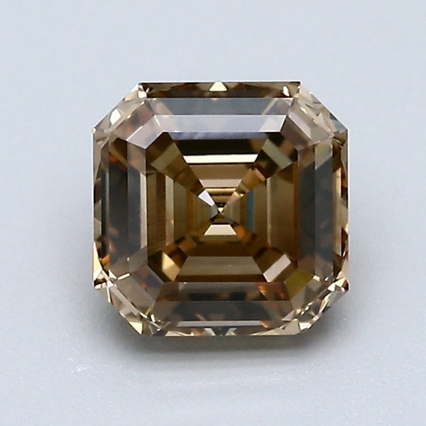 1.09 Carat Asscher Cut Natural Mined Diamond Fancy Yellowish Brown Color VS2 Clarity With GIA Certificate, natural diamonds, precious stones, engagement diamonds