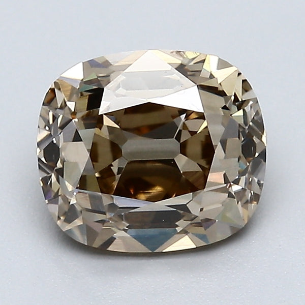 2.01 Carat Cushion Brilliant Natural Mined Diamond Fancy Yellow Brown Color SI1 Clarity With GIA Certificate, natural diamonds, precious stones, engagement diamonds