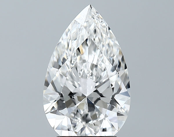 Lab-Grown 3.10 Carat Pear Shape Diamond color E Clarity VVS2 With GIA Certificate, precious stones, engagement diamonds