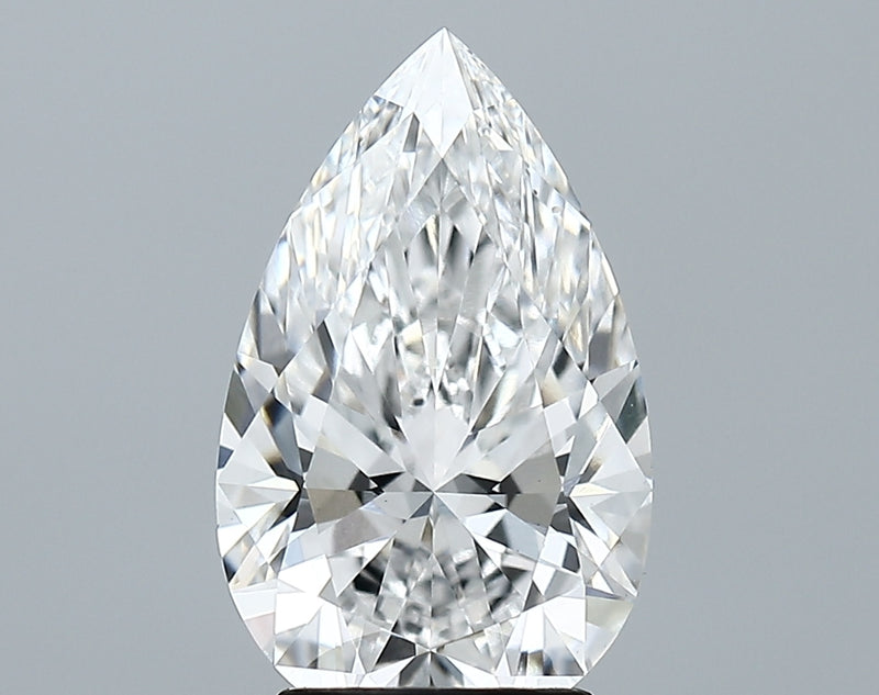 Lab-Grown 2.97 Carat Pear Shape Diamond color E Clarity VVS2 With GIA Certificate, precious stones, engagement diamonds