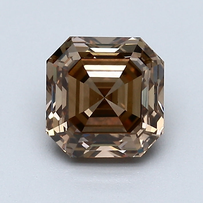 1.25 Carat Asscher Cut Natural Mined Diamond Fancy Brown Orange Color VS1 Clarity With GIA Certificate, natural diamonds, precious stones, engagement diamonds