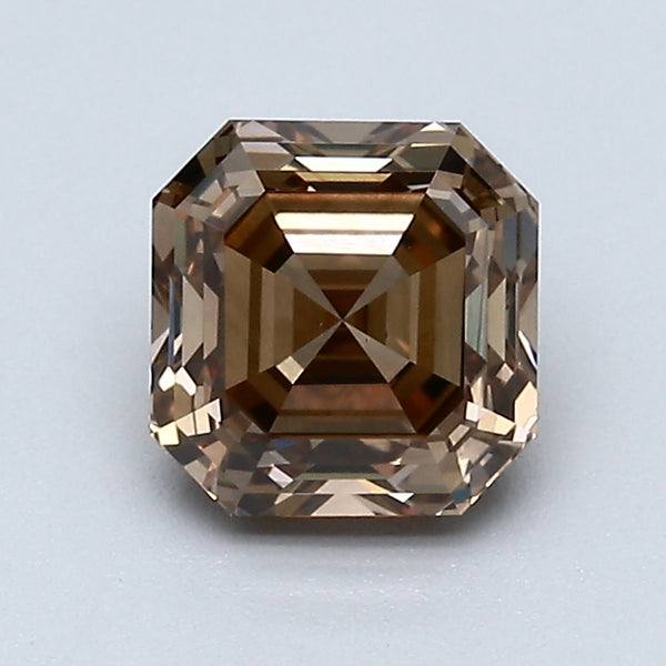 1.25 Carat Asscher Cut Natural Mined Diamond Fancy Brown Orange Color VS1 Clarity With GIA Certificate, natural diamonds, precious stones, engagement diamonds