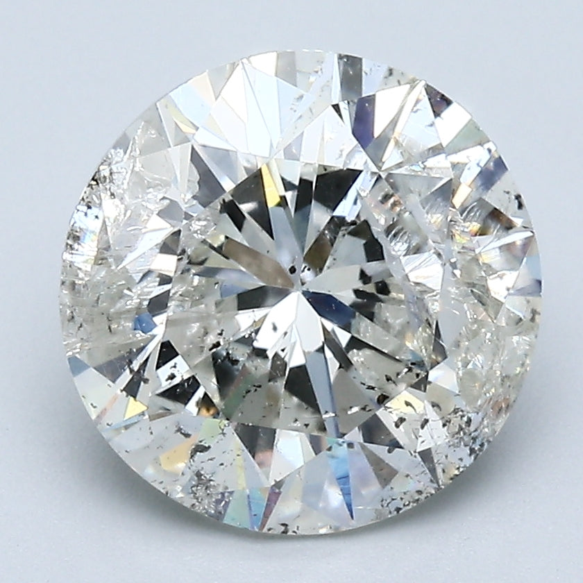3.56 Carat Round Brilliant Diamond color J Clarity I3, natural diamonds, precious stones, engagement diamonds