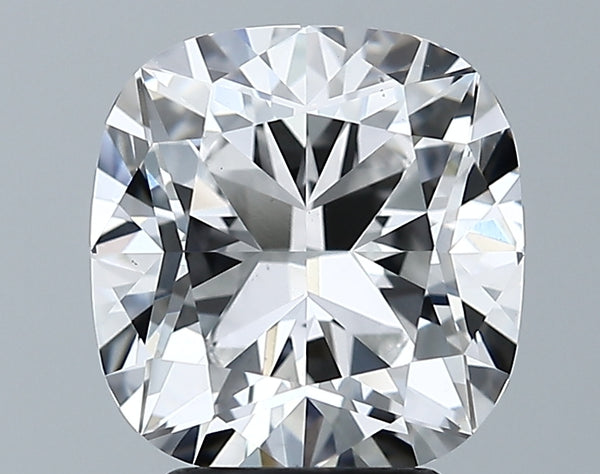 Lab-Grown 3.30 Carat Square Cushion Cut Diamond color D Clarity VS2, precious stones, engagement diamonds