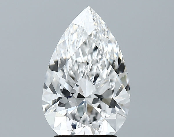 Lab-Grown 2.90 Carat Pear Shape Diamond color E Clarity VVS2 With GIA Certificate, precious stones, engagement diamonds