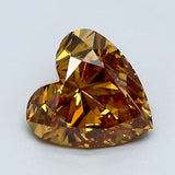 1.08 Carat Heart Shape Diamond color Fancy Deep Orangy Yellow Clarity SI1, natural diamonds, precious stones, engagement diamonds