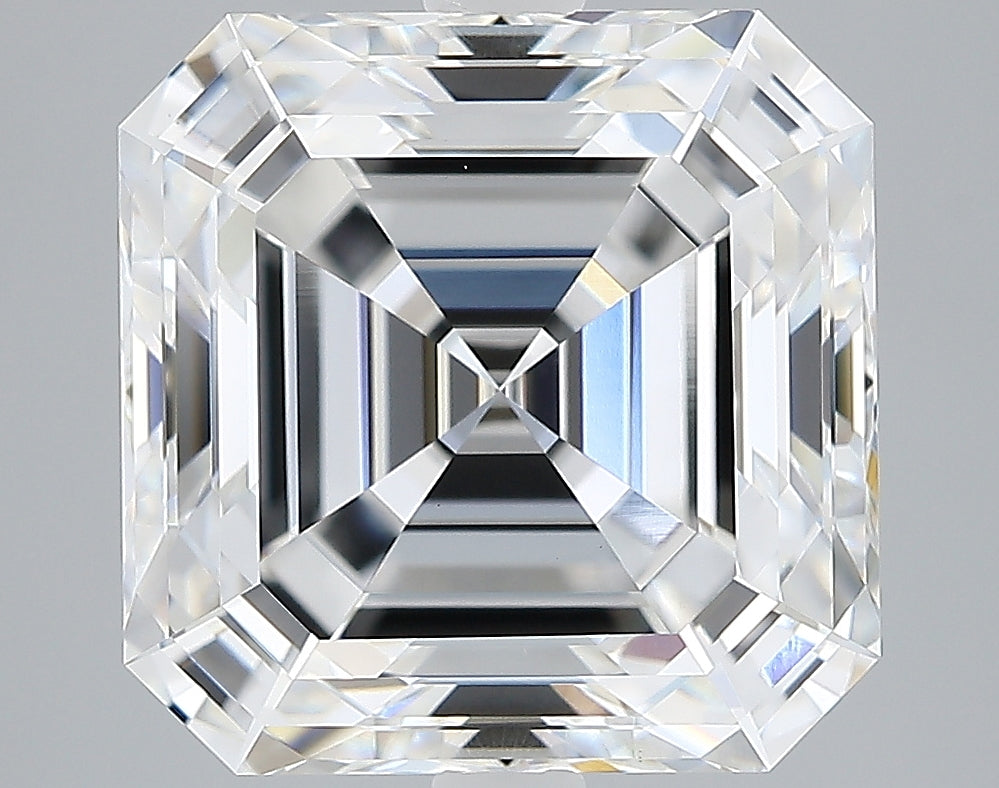 Lab-Grown 5.15 Carat Asscher Cut Diamond color E Clarity VVS2, precious stones, engagement diamonds