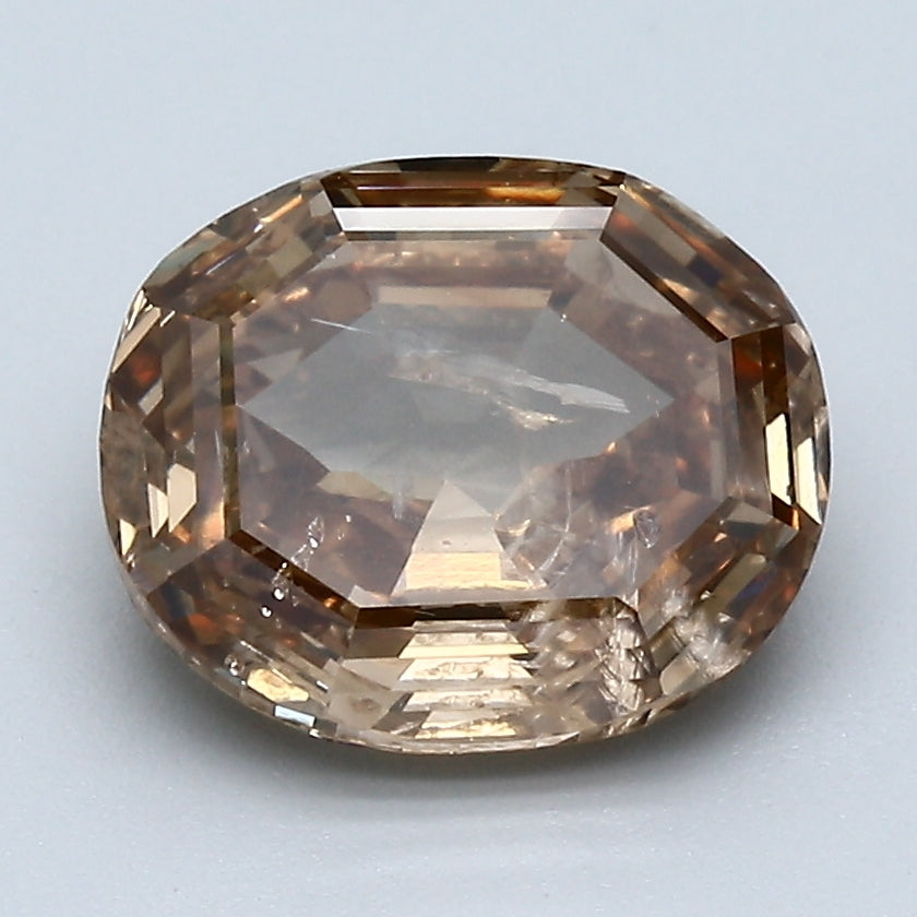2.54 Carat Oval Shape Natural Mined Diamond Fancy Brown Orange Color I2 Clarity With GIA Certificate, natural diamonds, precious stones, engagement diamonds