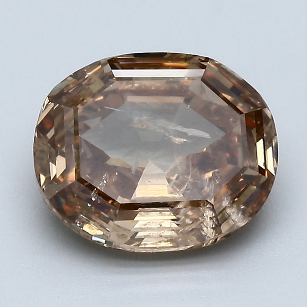 2.54 Carat Oval Shape Natural Mined Diamond Fancy Brown Orange Color I2 Clarity With GIA Certificate, natural diamonds, precious stones, engagement diamonds