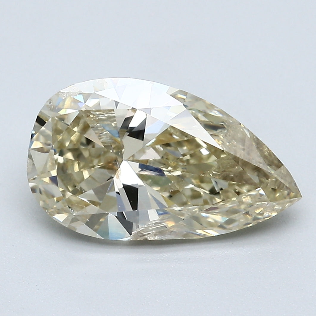 2.98 Carat Pear Shape Natural Mined Diamond Fancy Light Brownish Yellow Color I2 Clarity With GIA Certificate, natural diamonds, precious stones, engagement diamonds