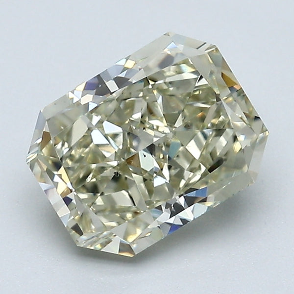 1.90 Carat Radiant Cut Natural Mined Diamond Fancy Light Brownish Greenish Yellow Color SI1 Clarity With GIA Certificate, natural diamonds, precious stones, engagement diamonds