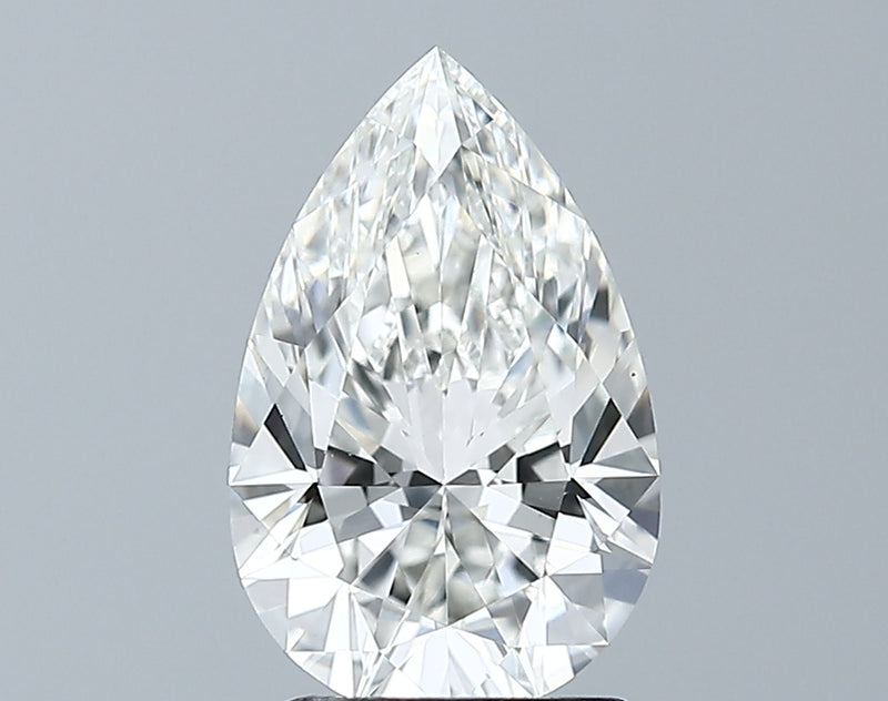 Lab-Grown 2.01 Carat Pear Shape Diamond color G Clarity VVS2 With GIA Certificate, precious stones, engagement diamonds