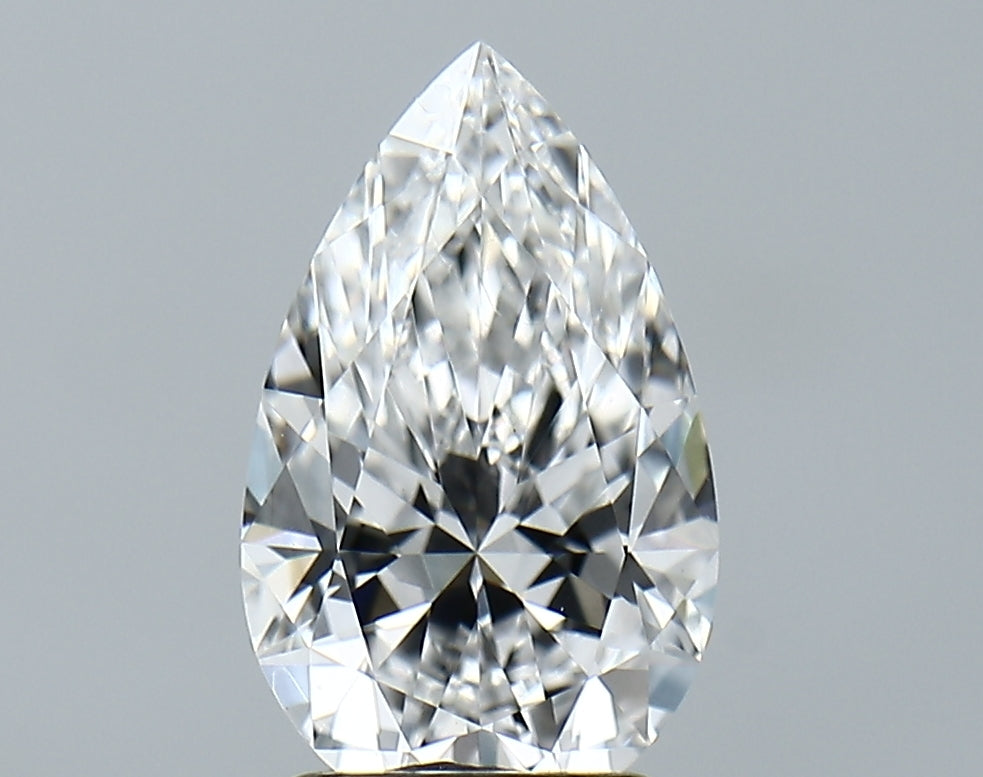 Lab-Grown 2.10 Carat Pear Shape Diamond color E Clarity VS1 With GIA Certificate, precious stones, engagement diamonds